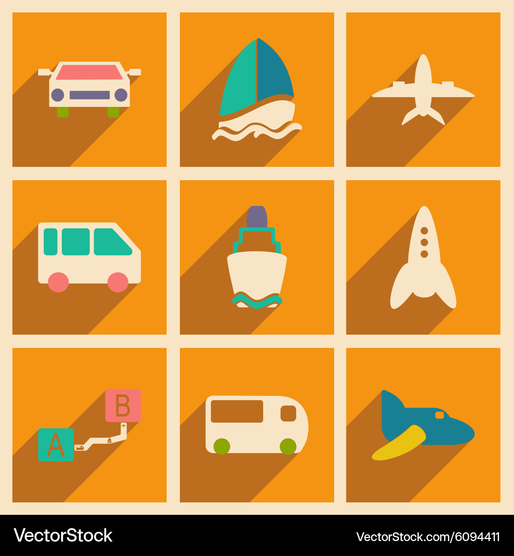 Flat with shadow concept and mobile application Vector Image
