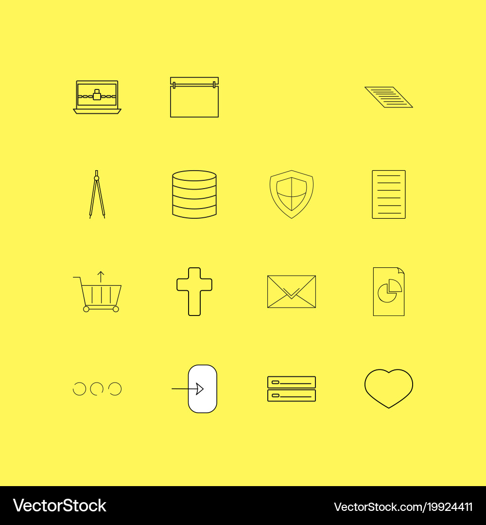 Internet of things linear icon set simple outline vector image