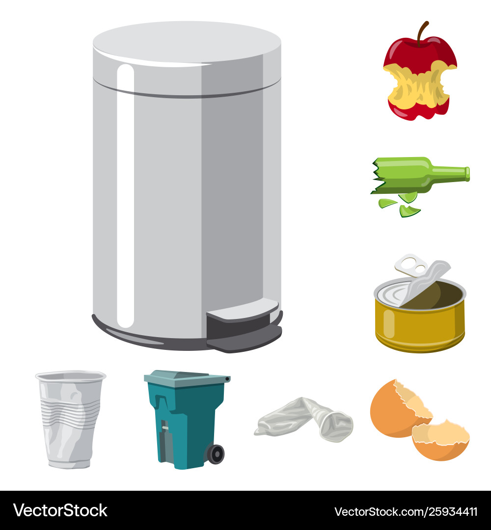 Isolated object environment and waste sign vector image