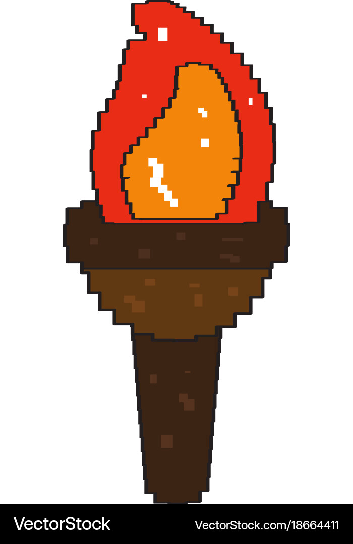 Isolated pixelated torch Vector Image