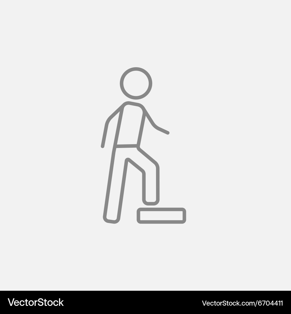 Man doing step exercise line icon vector image