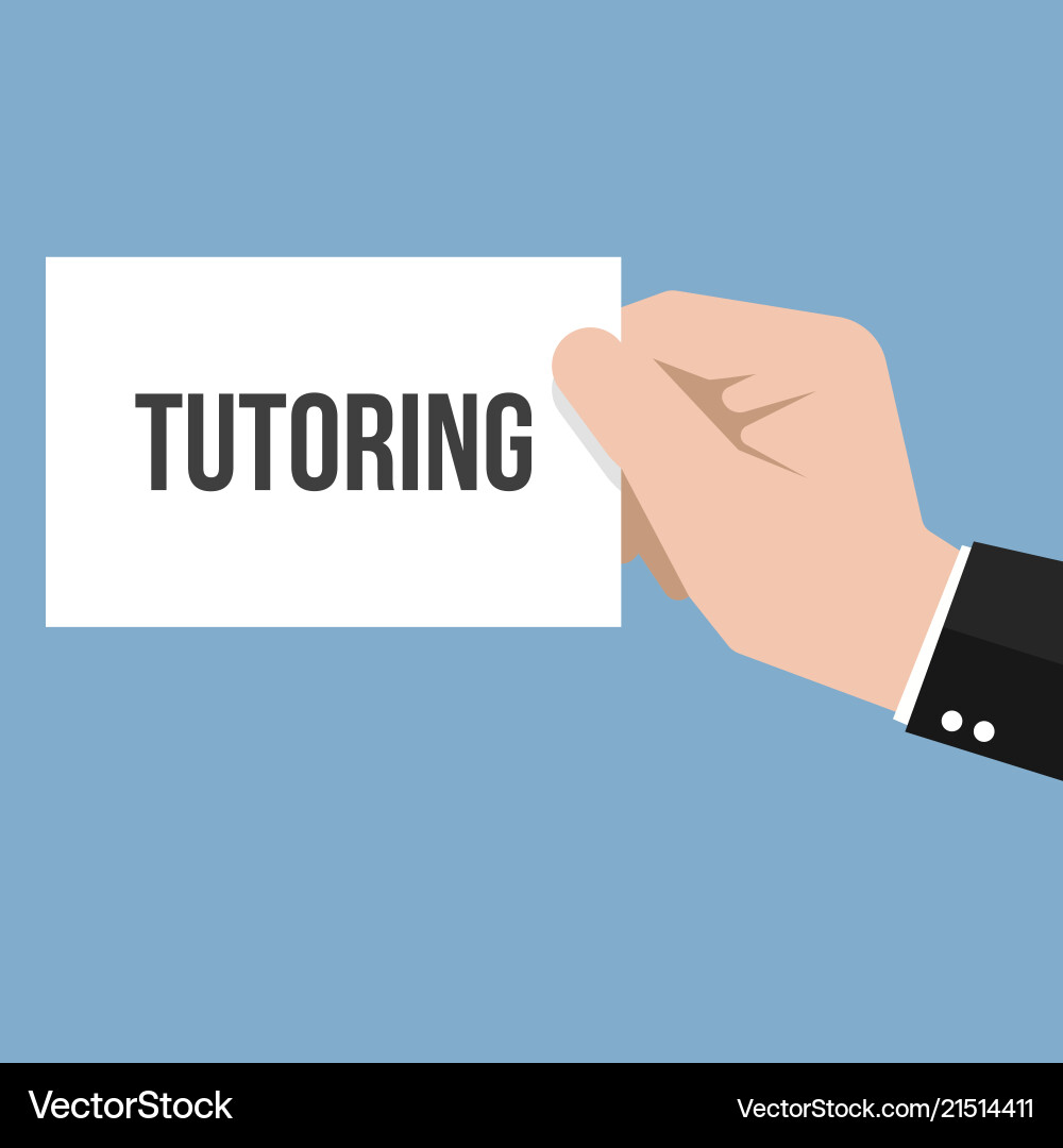 Man showing paper tutoring text Man showing paper tutoring text vector image