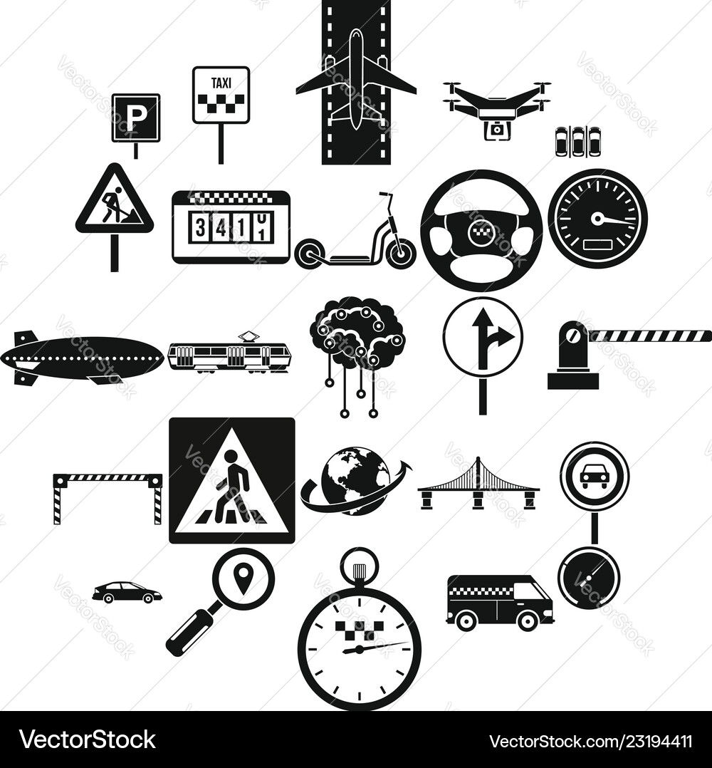 Movement icons set simple style Vector Image
