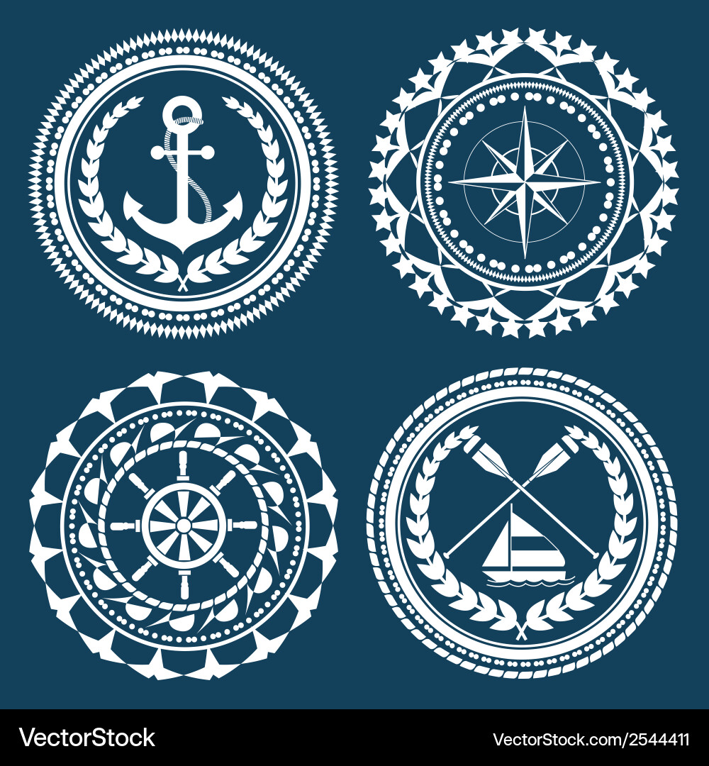 Nautical Symbol Set (2544411) – Royalty-Free Vector | VectorStock