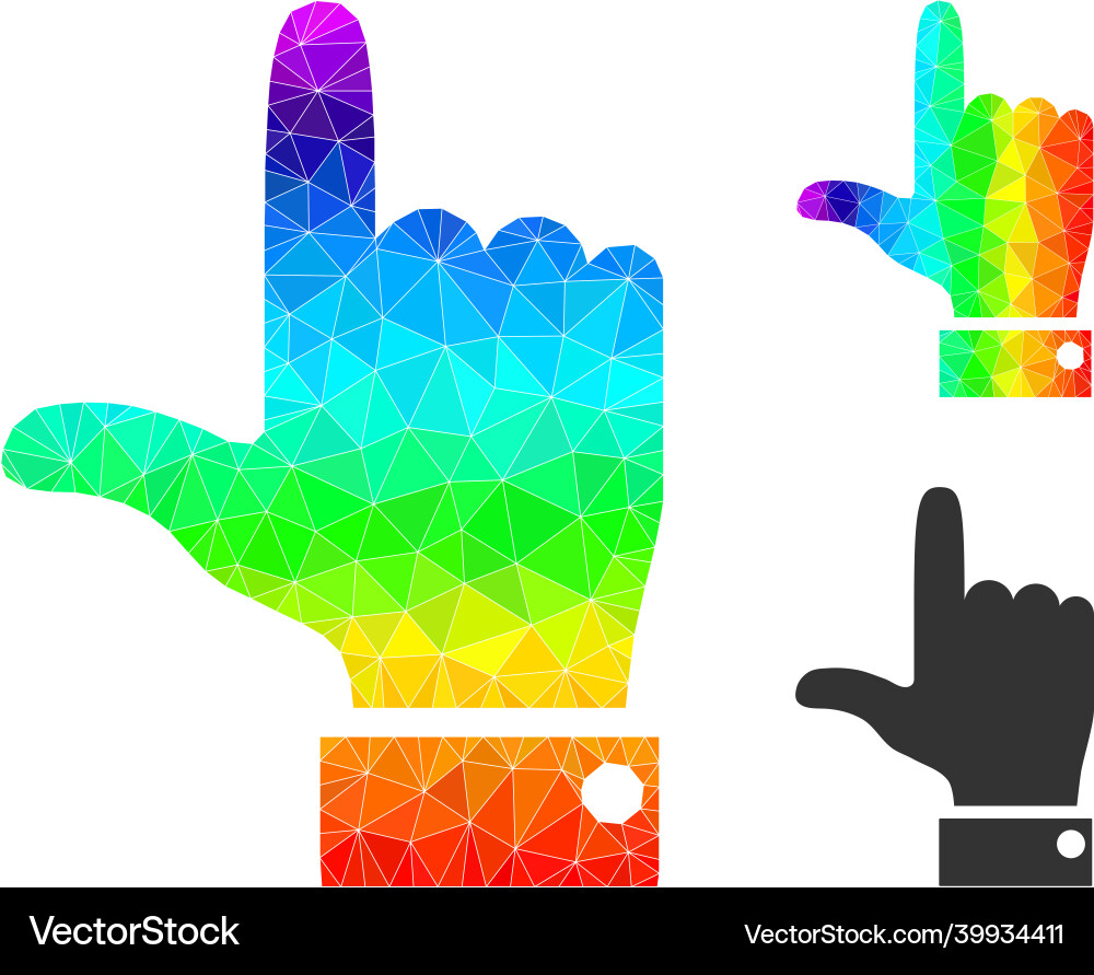 Polygonal hand pointer up icon Polygonal hand pointer up icon vector image