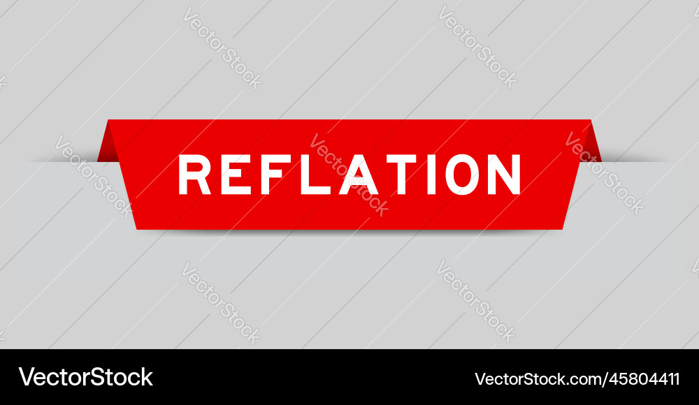 Red color inserted label with word reflation Vector Image