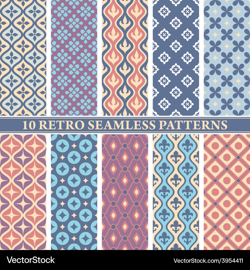 Retro Pattern Collection Vector Image