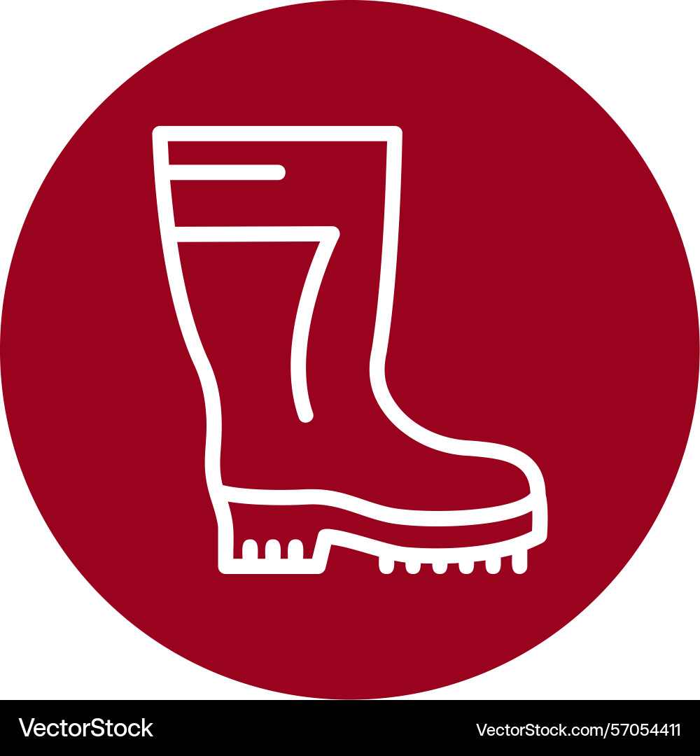 Safety boot line circle style icon design Vector Image