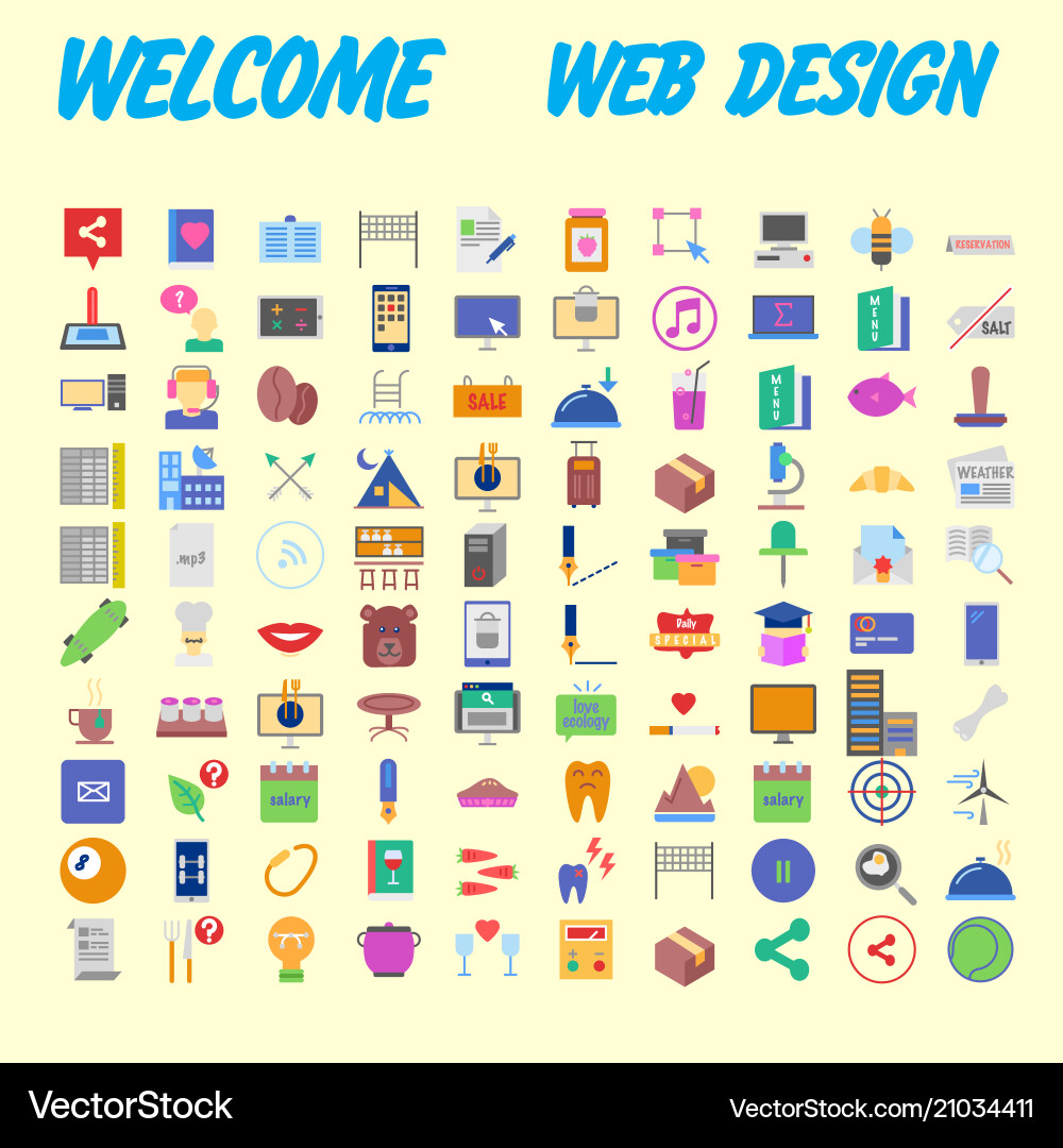Set line icons in flat design with elements vector image