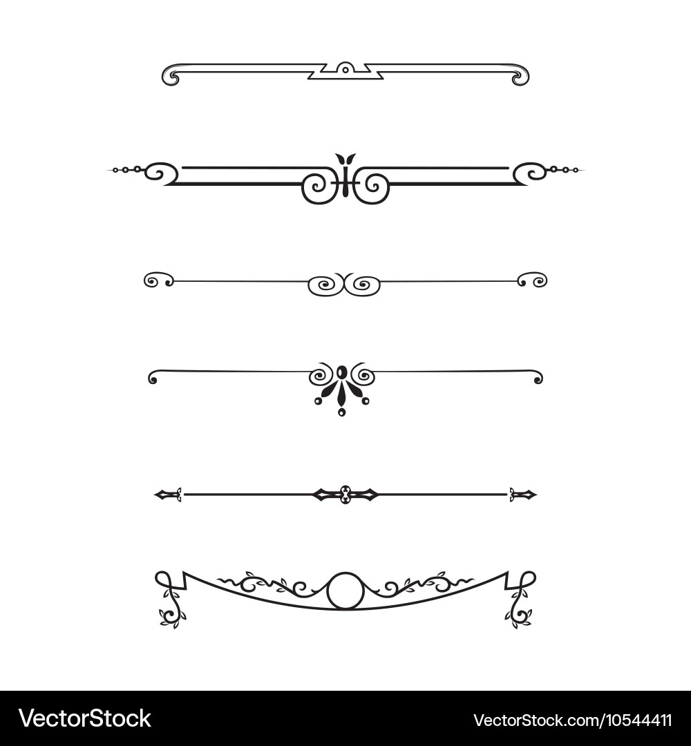 Set of calligraphic design elements vector image
