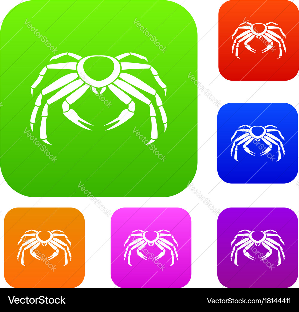 Snow crab set color collection Vector Image