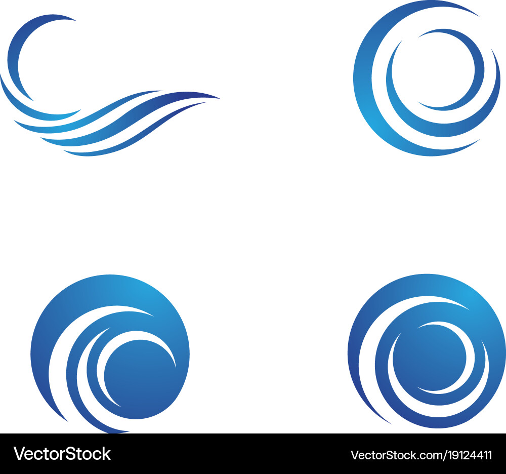 Water Wave Logo - Circular Drops Vector Image
