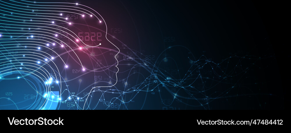 Abstract artificial intelligence cloud computing Abstract artificial intelligence cloud computing vector image