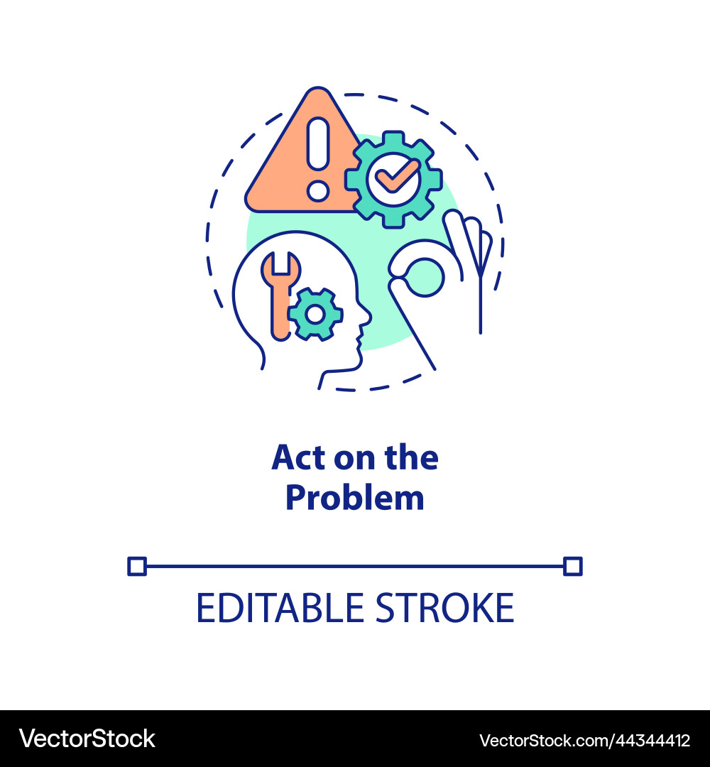 Act on problem concept icon Act on problem concept icon vector image