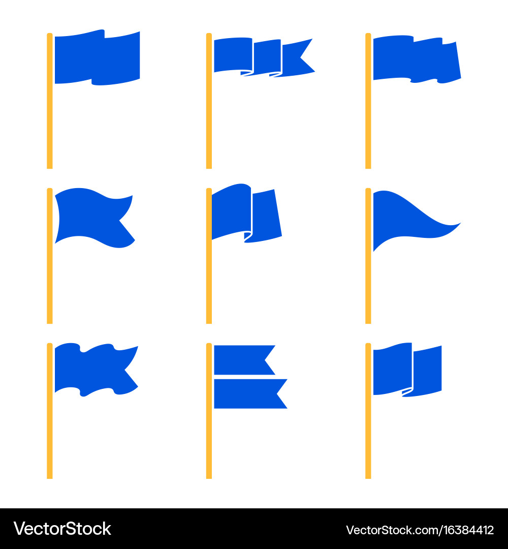 Blue Flag Pointer Set Vector Image