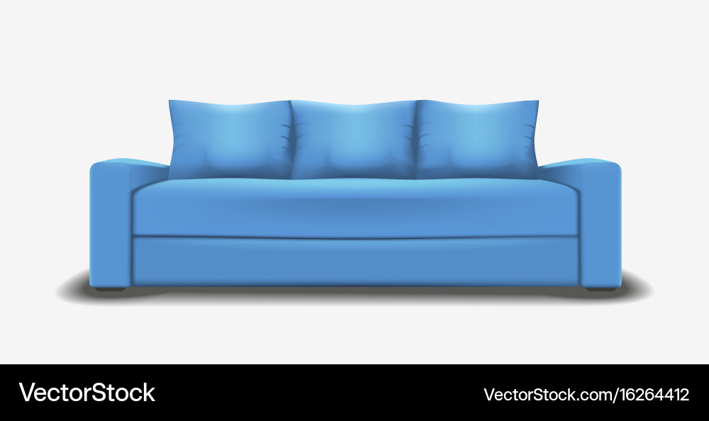 Blue Sofa - Realistic Single Object vector image