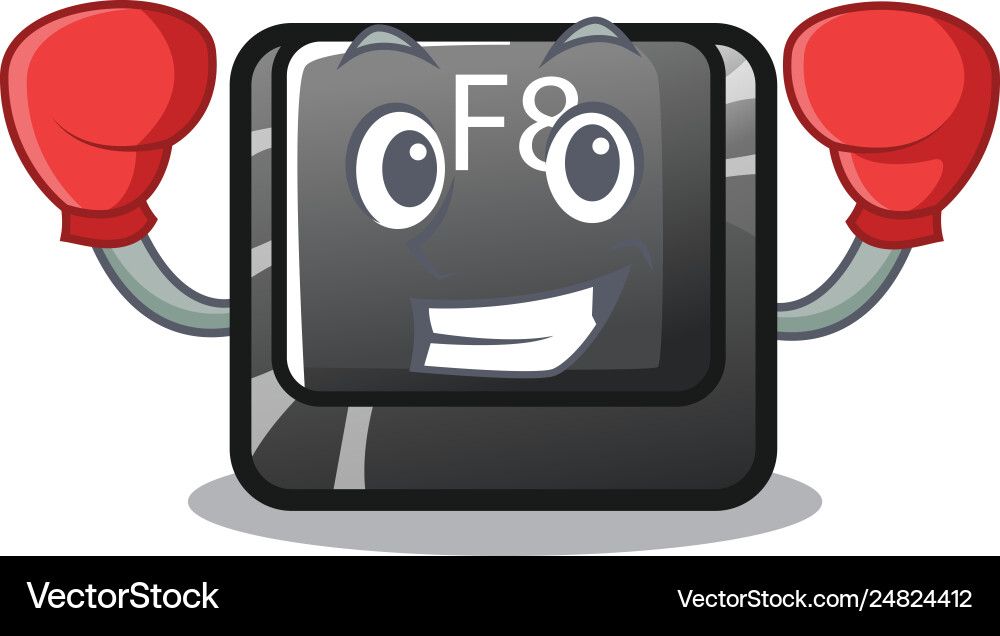 Boxing button f8 in shape character vector image