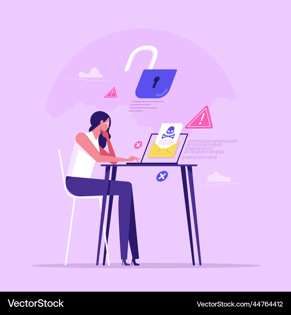Hacker attack with spam and scam alert concept Hacker attack with spam and scam alert concept vector image