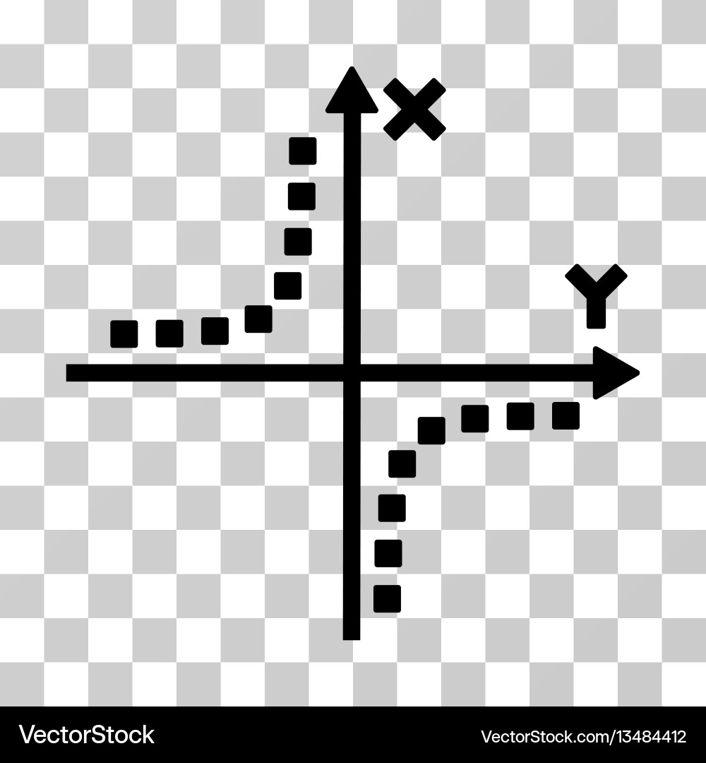 Hyperbola plot icon Hyperbola plot icon vector image
