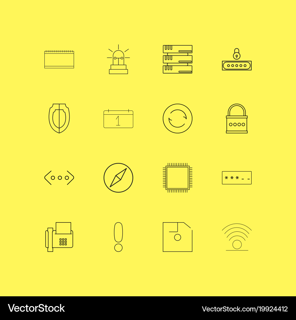 Internet technologies linear icon set simple Vector Image