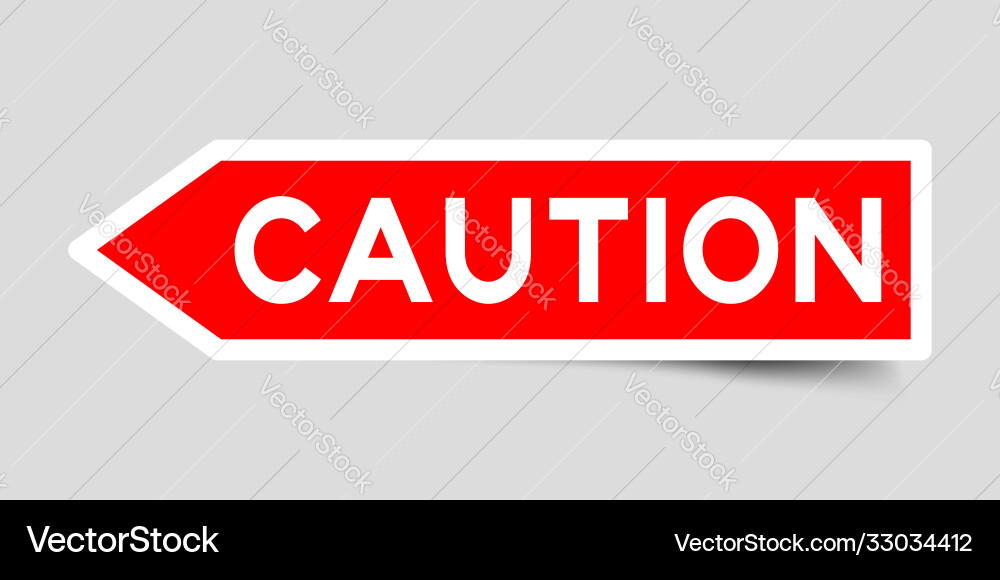 Label sticker in red color arrow shape as word Label sticker in red color arrow shape as word vector image