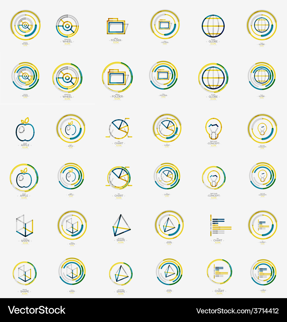 Minimal thin line design web icon set stamps vector image