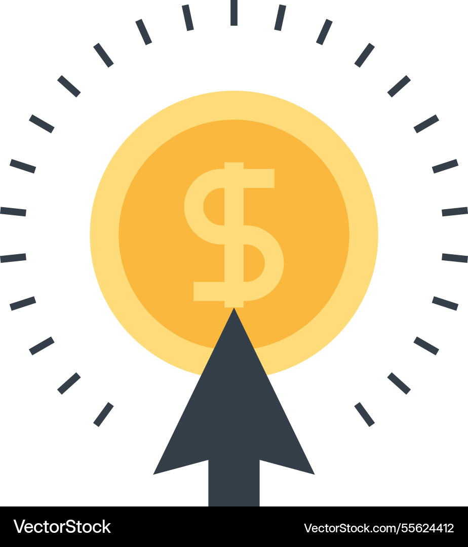 Pay per click flat web icon concept vector image