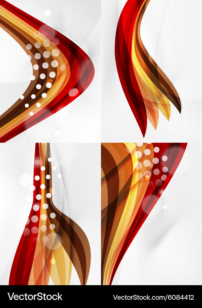 Set abstract backgrounds curve wave lines vector image