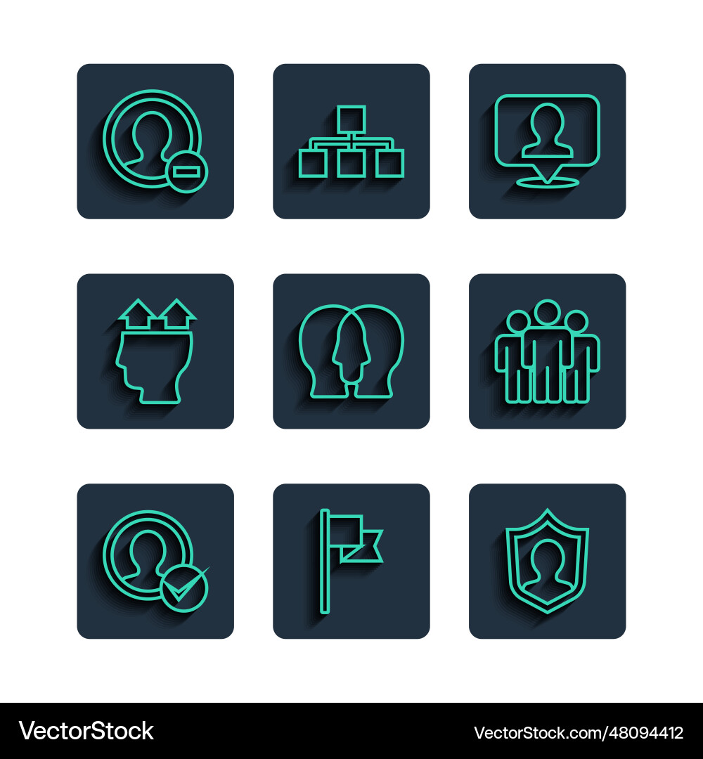 Set line create account screen location marker vector image