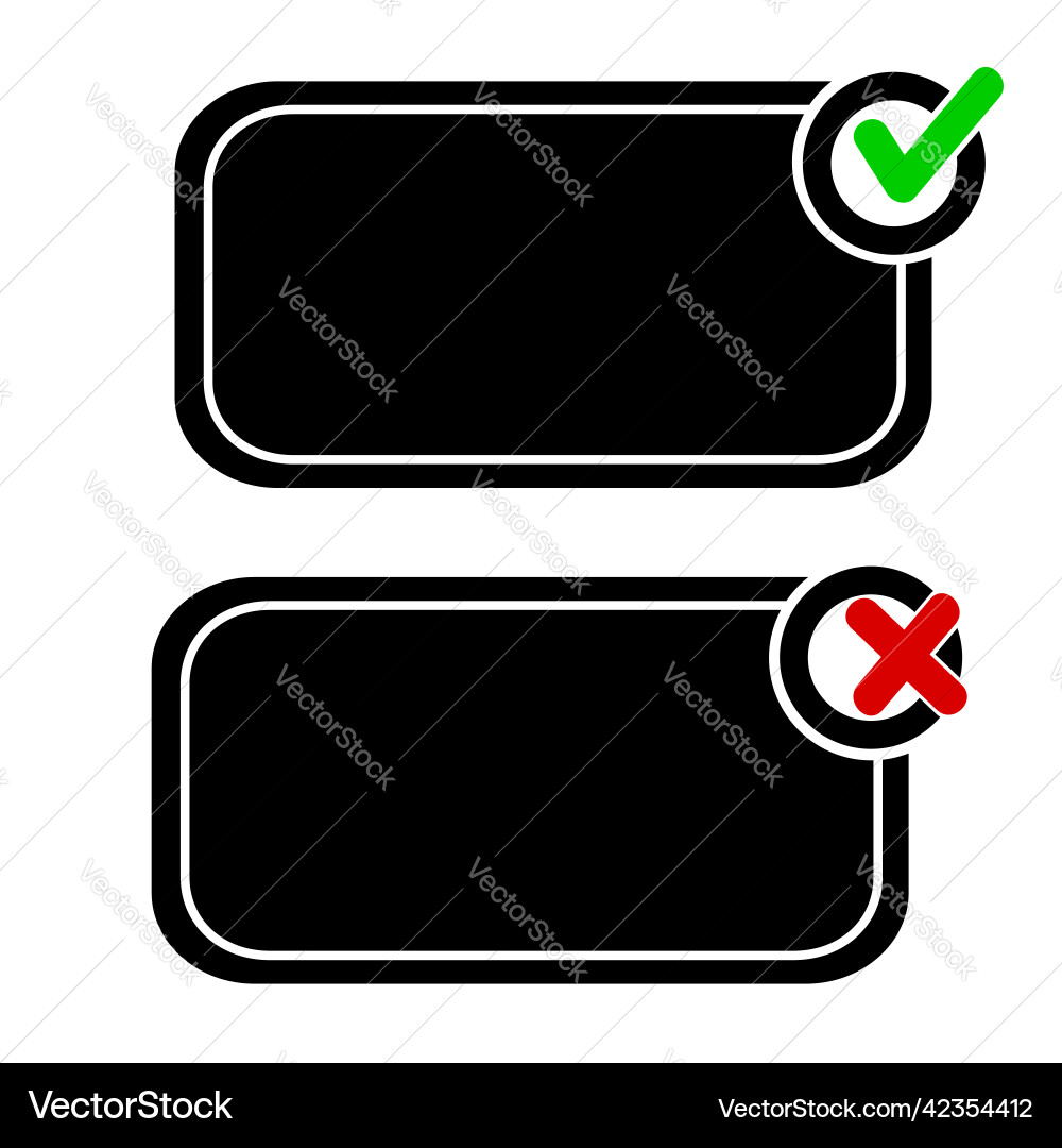Simple sign true and false with text placement Vector Image