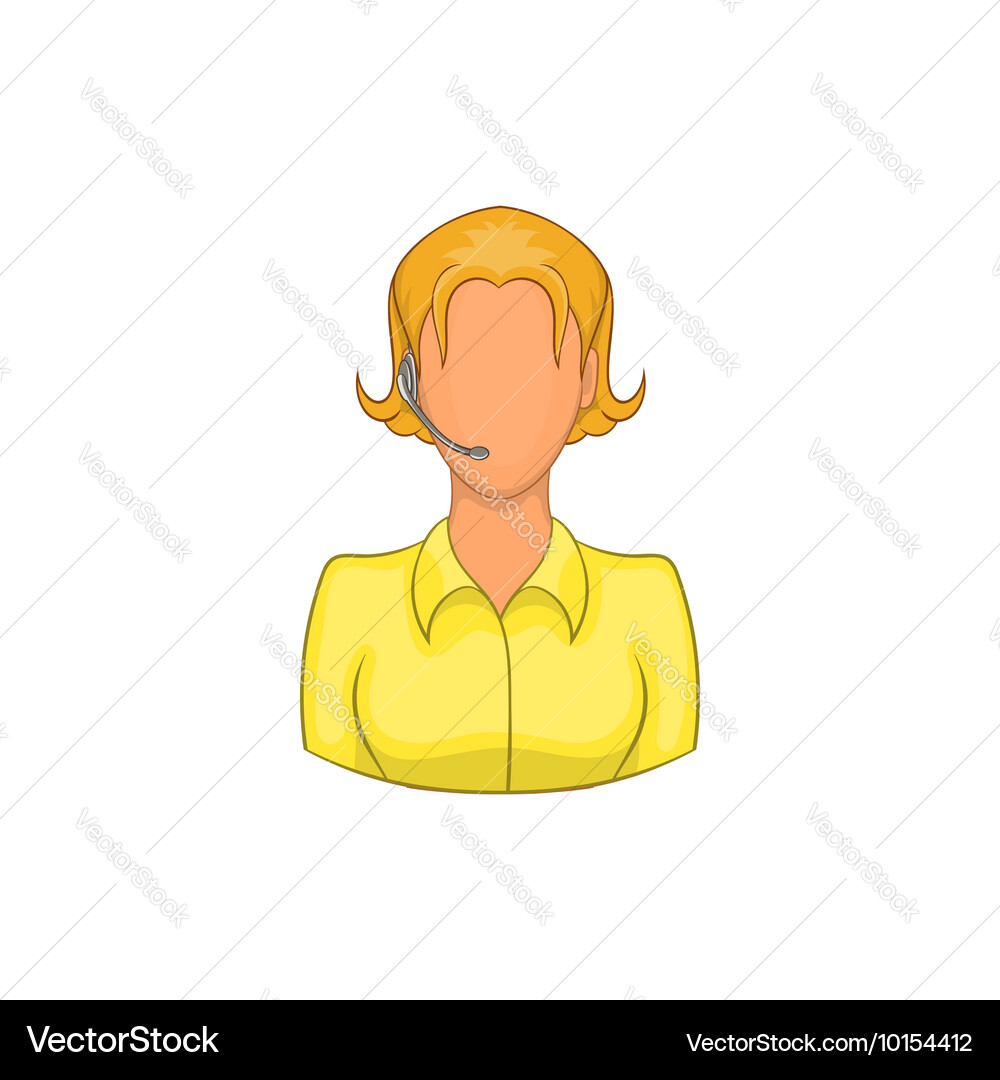 Support phone operator in headset icon Vector Image