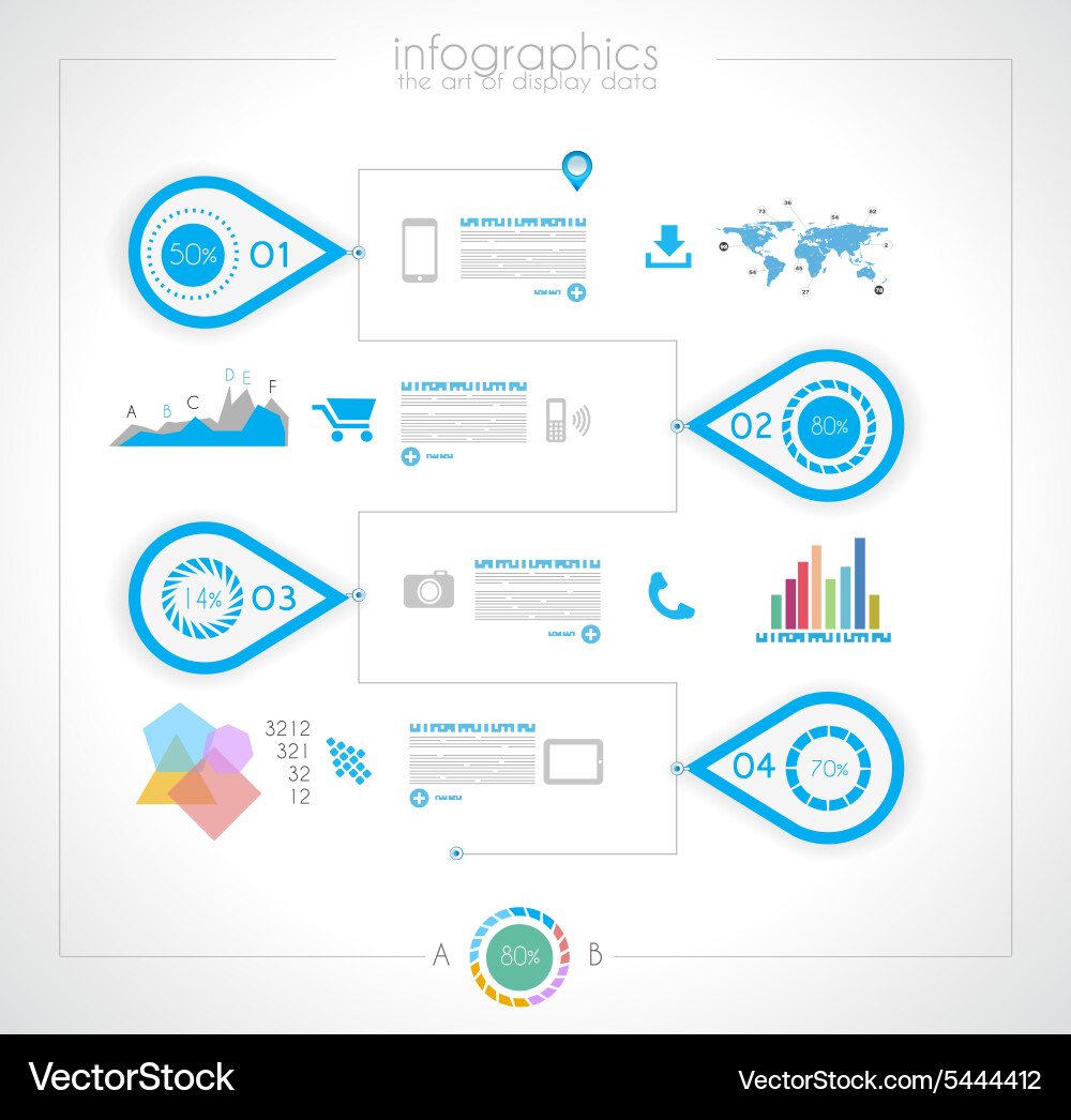 Timeline to display your data with infographic Vector Image