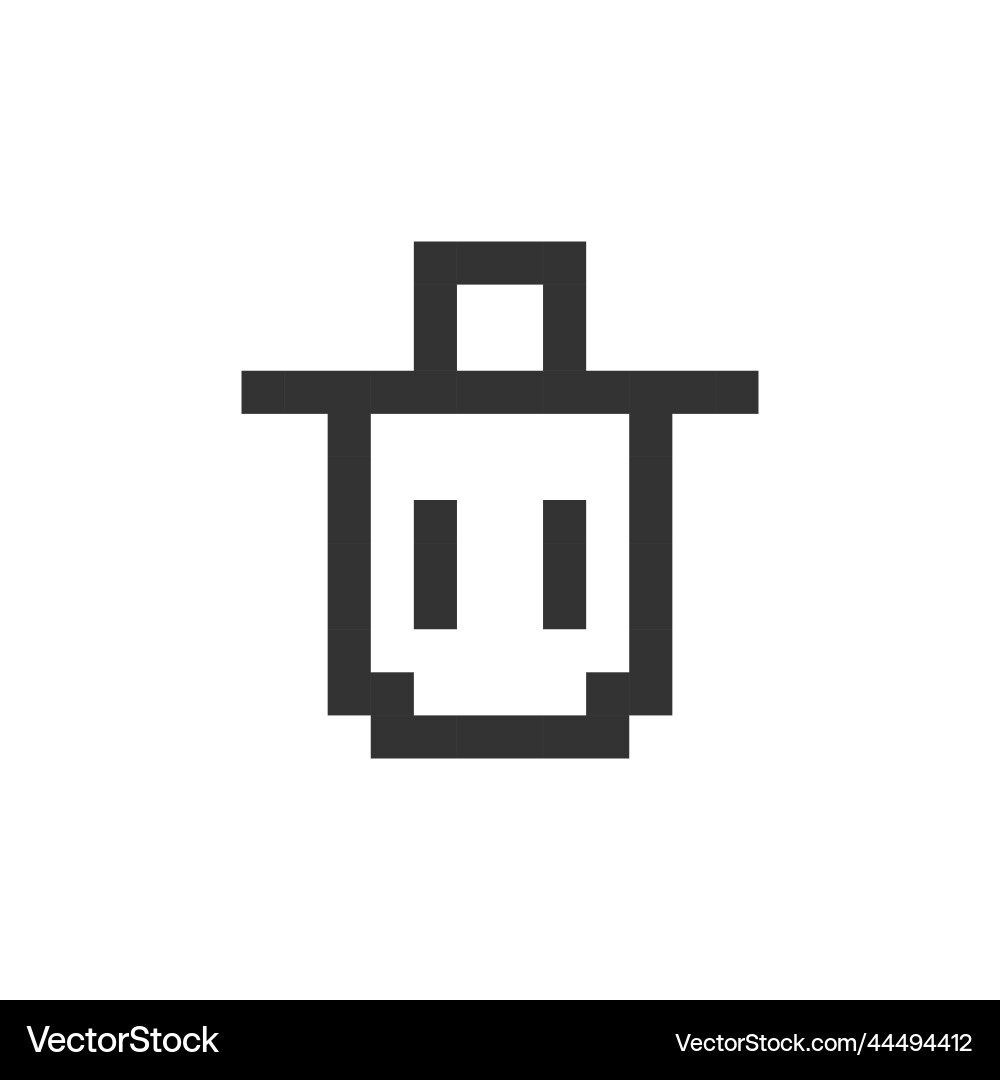 Trash can pixelated ui icon Trash can pixelated ui icon vector image