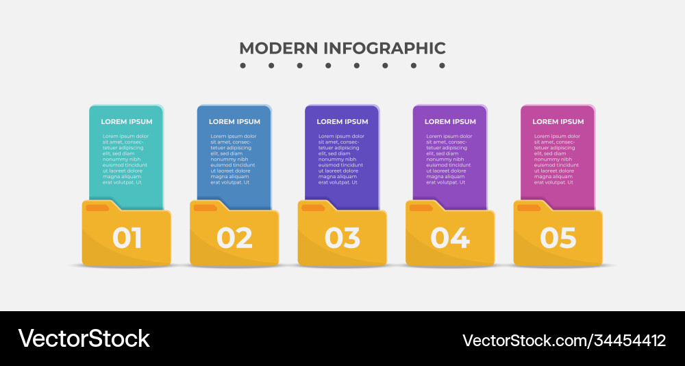 Vertical option banner with folder in 5 steps Vertical option banner with folder in 5 steps vector image