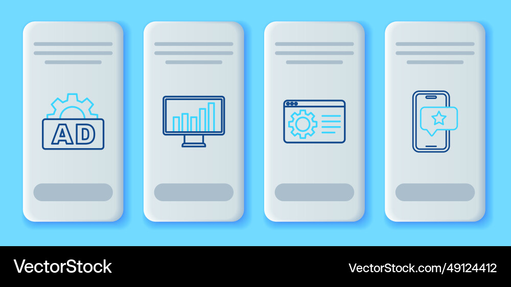 Zeilenmonitor mit Diagramm-Browsereinstellung einstellen Zeilenmonitor mit Diagramm-Browsereinstellung einstellen Vektorbild