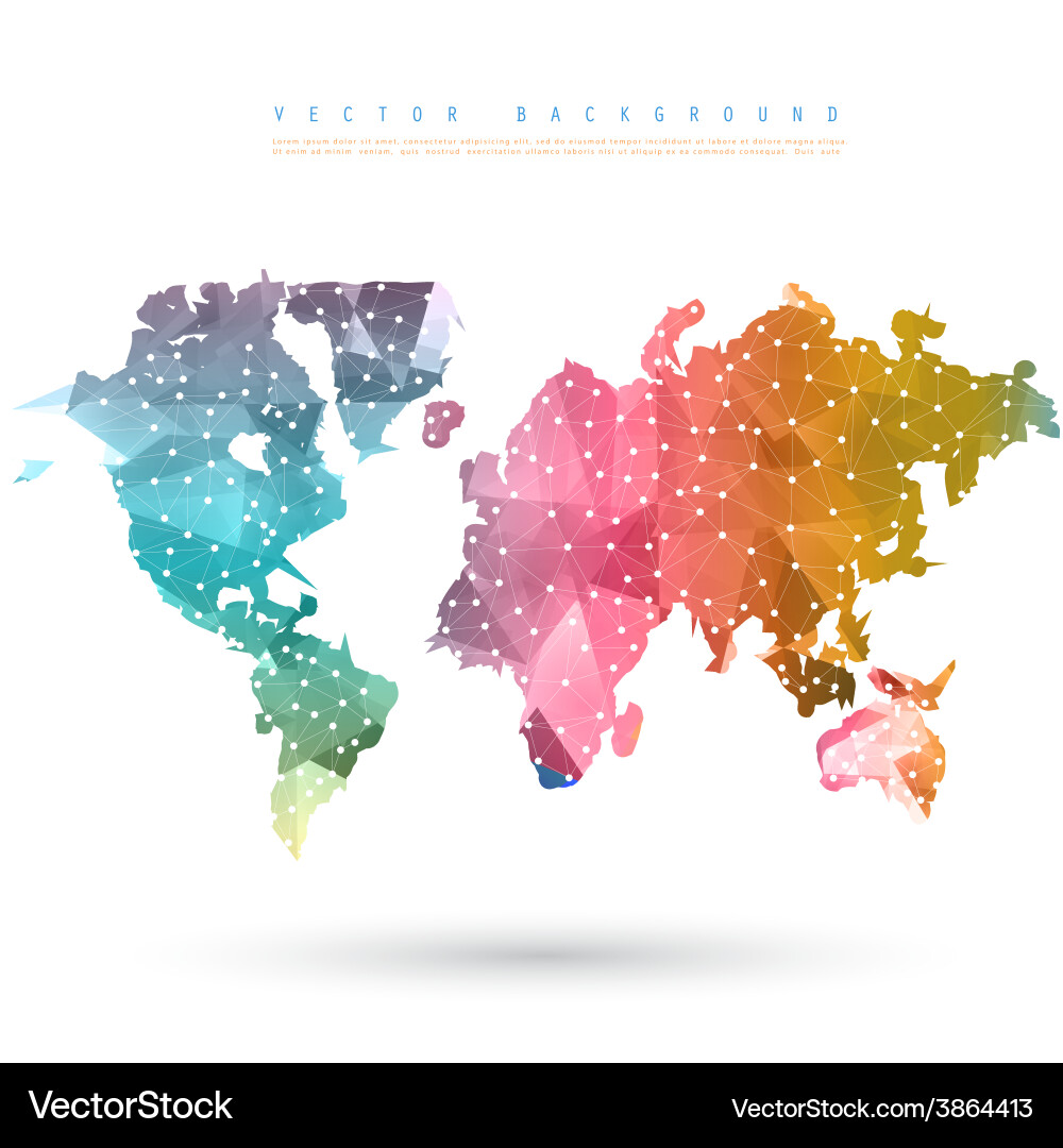 Abstract Global Network Map vector image