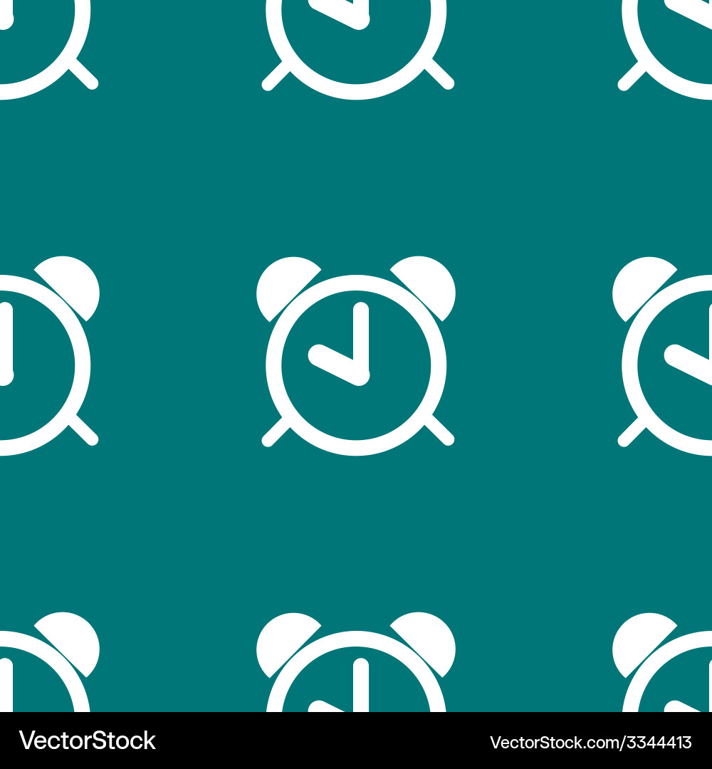 Alarm clock web icon flat design seamless pattern Vector Image