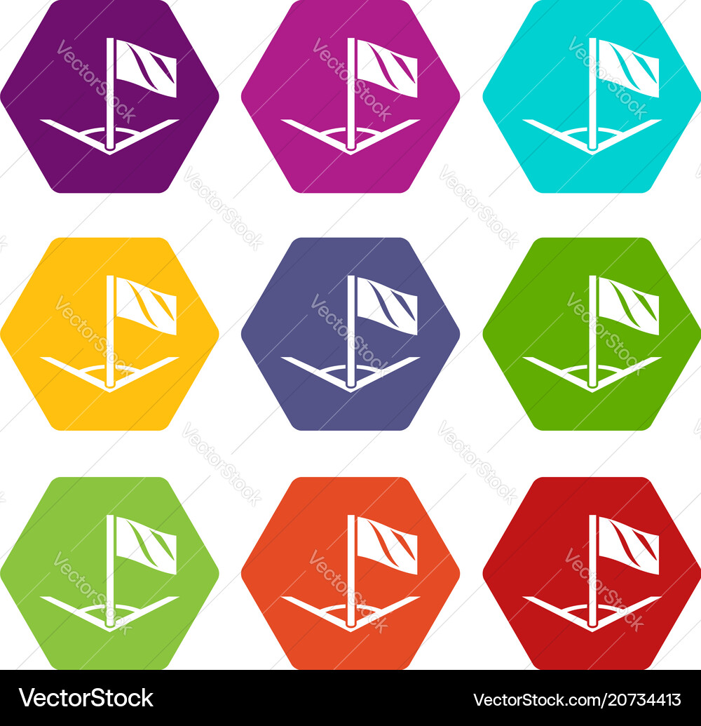 Angular football icons set 9 Vector Image