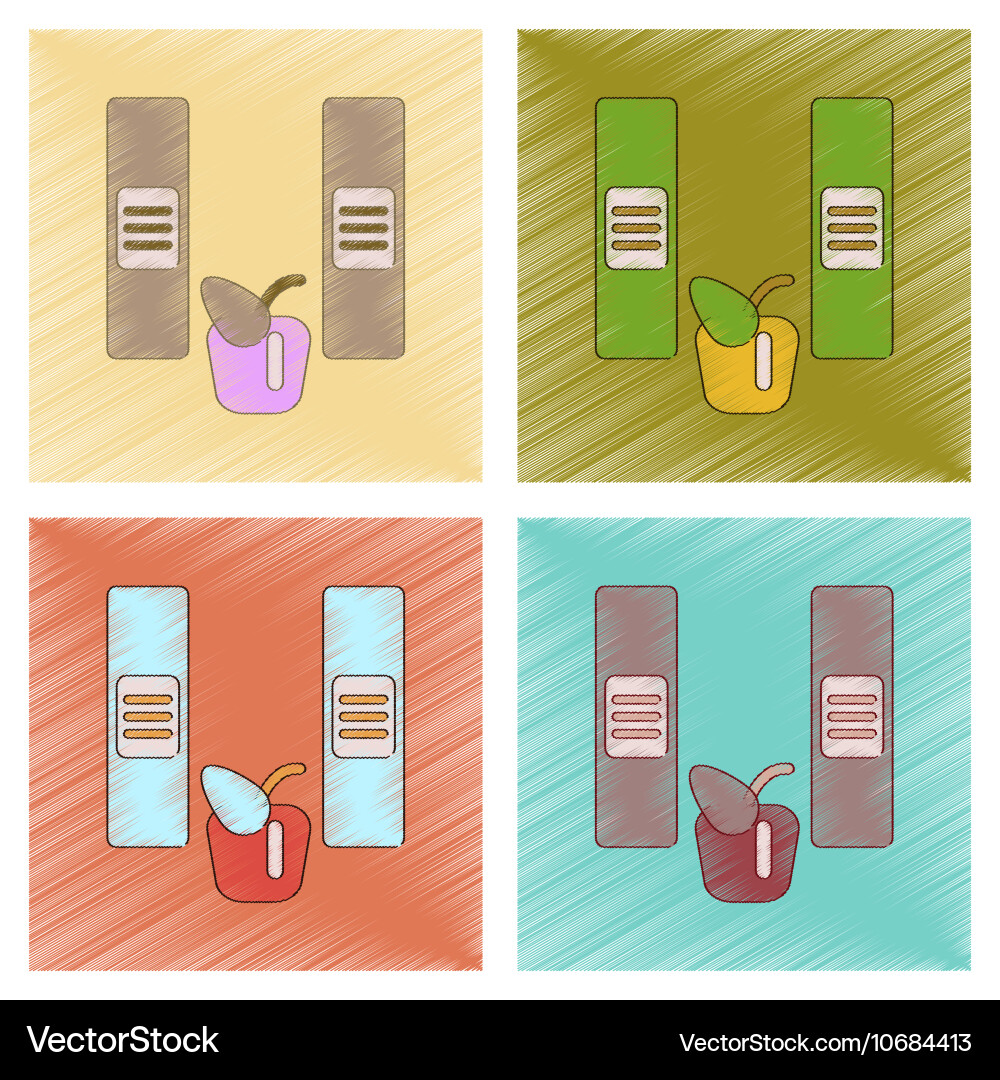 Assembly flat shading style icon folders apple vector image