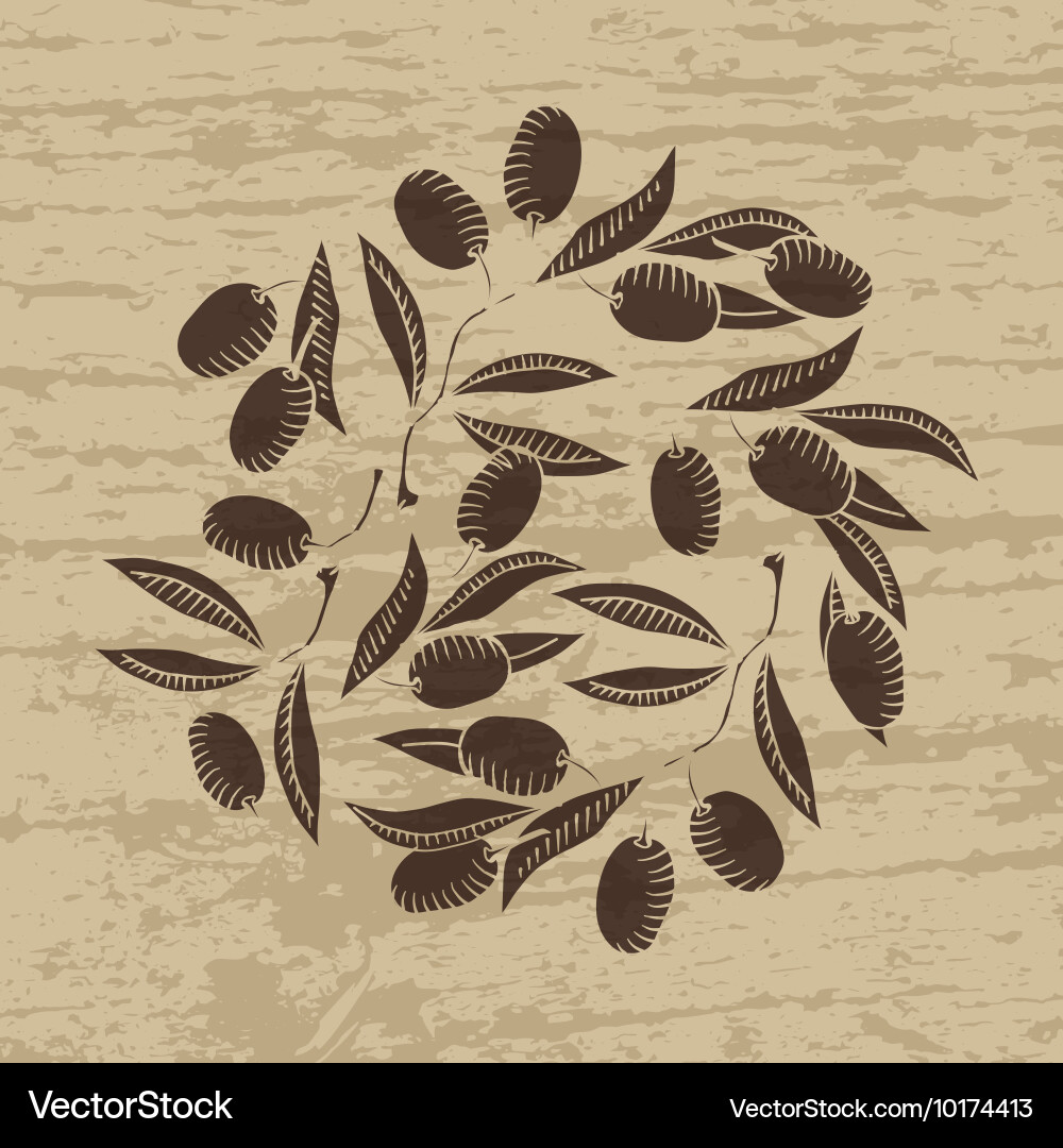 Background with olive branch Vector Image