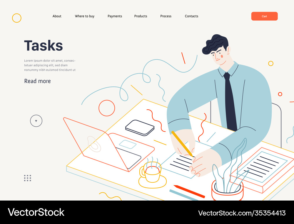Business topics - tasks web template Business topics - tasks web template vector image