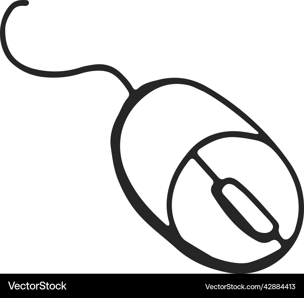 Computer mouse icon control device black doodle Computer mouse icon control device black doodle vector image