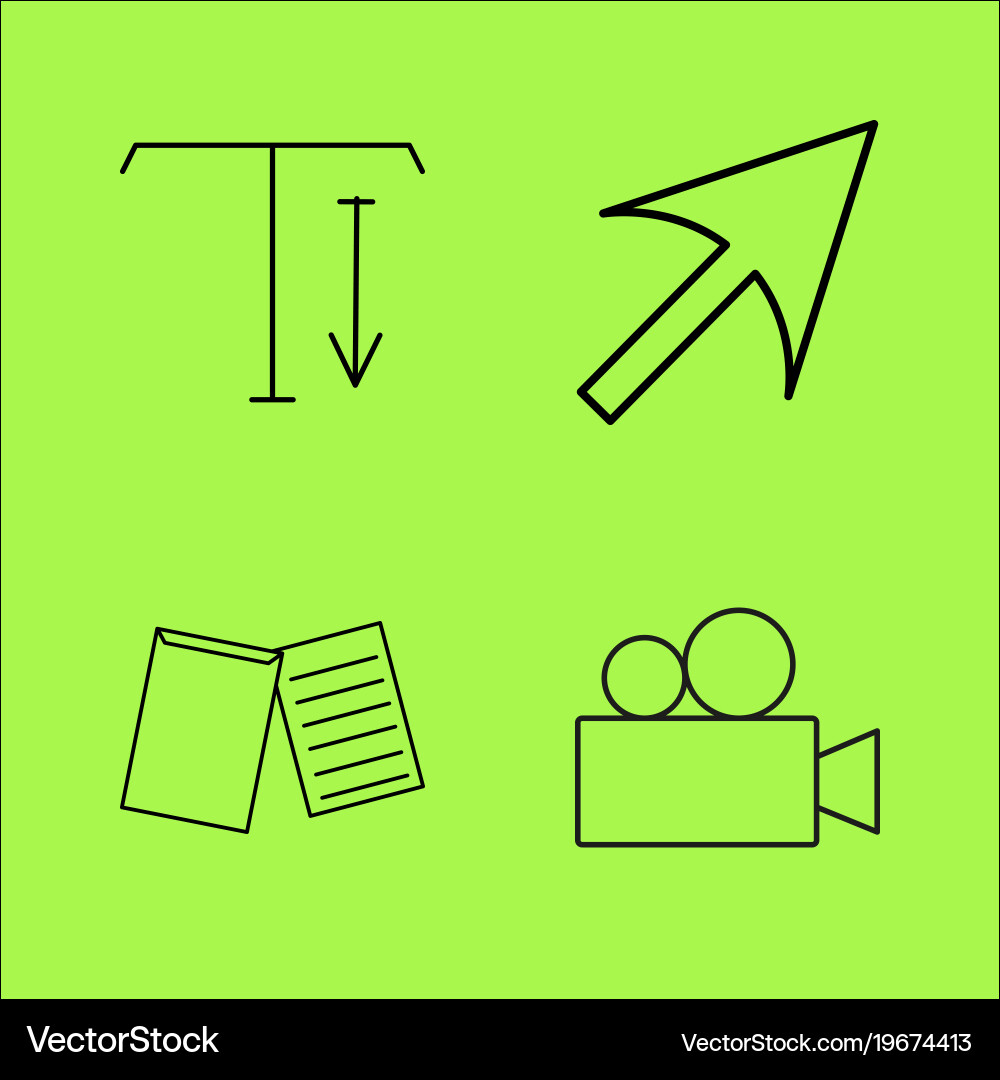 Design elements simple linear outline icon set vector image