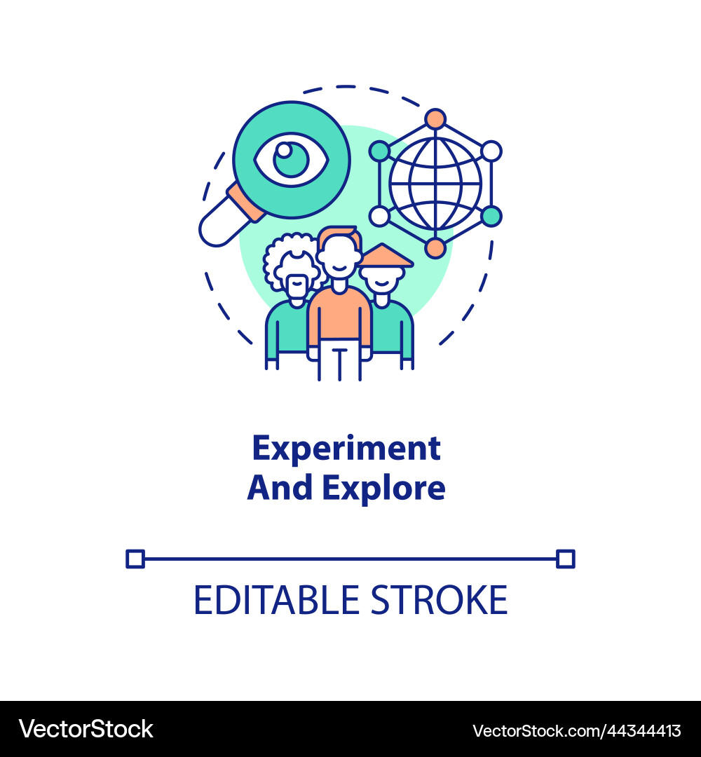 Experiment and explore concept icon Experiment and explore concept icon Vector Image