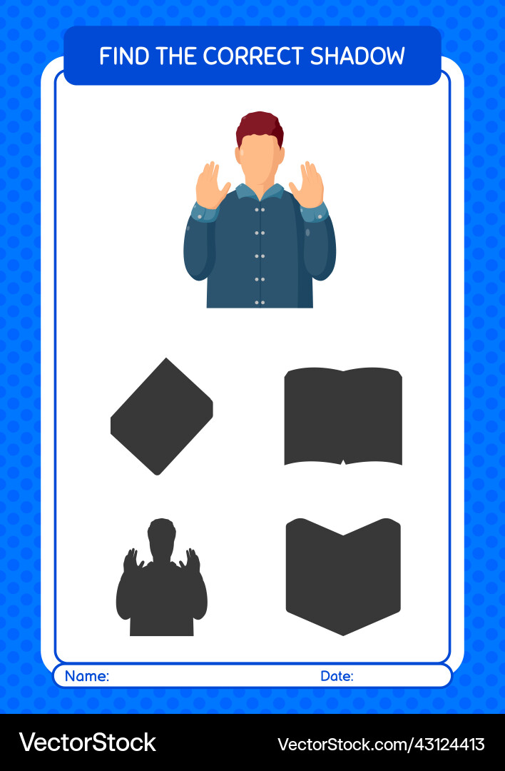 Find the correct shadows game with praying Find the correct shadows game with praying Vector Image