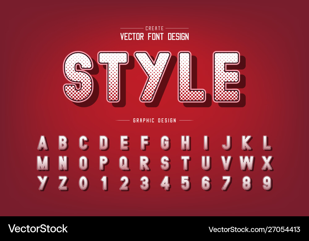 Halftone hexagon font and alphabet digital style Halftone hexagon font and alphabet digital style vector image