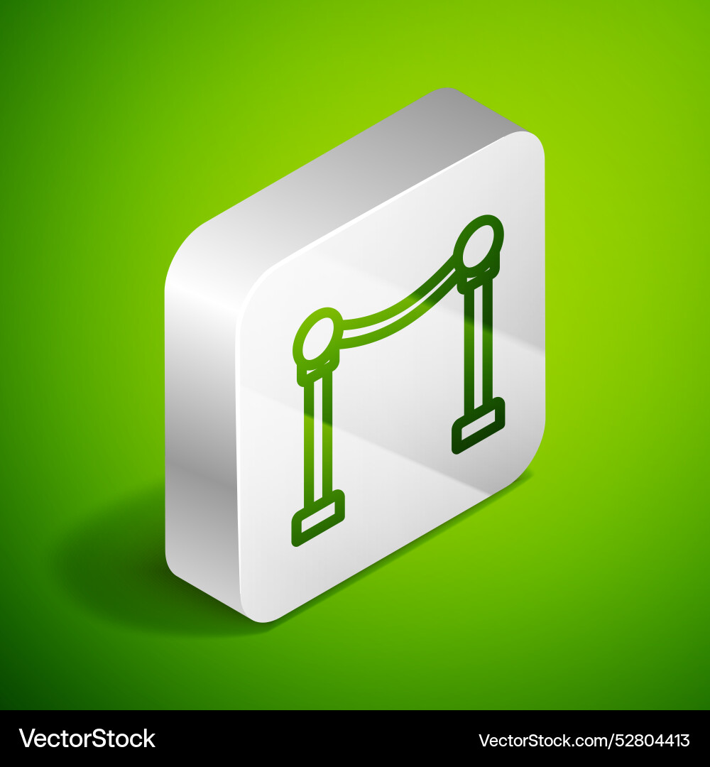 Isometric line rope barrier icon isolated Vector Image