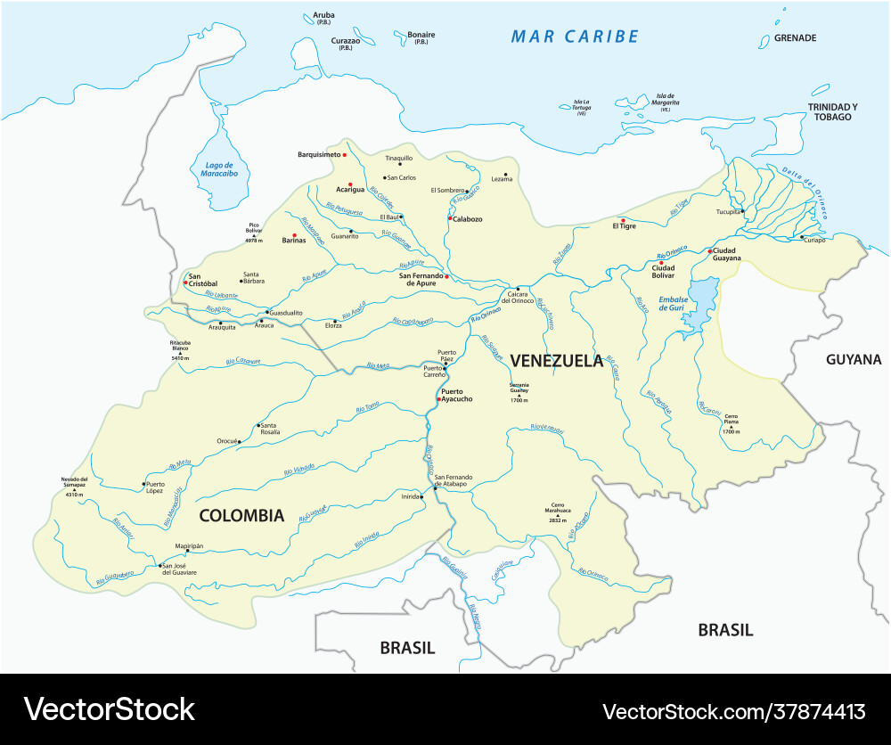 Map Of The Orinoco Basin The Data For The Present Study