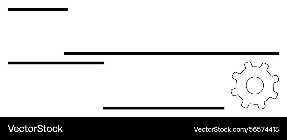 Minimalist gear element with horizontal lines Minimalist gear element with horizontal lines vector image