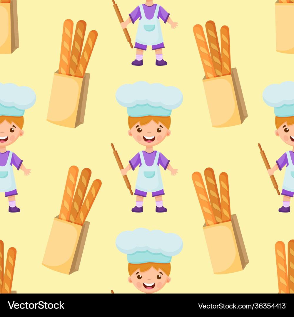 Pattern chef isolated background vector image